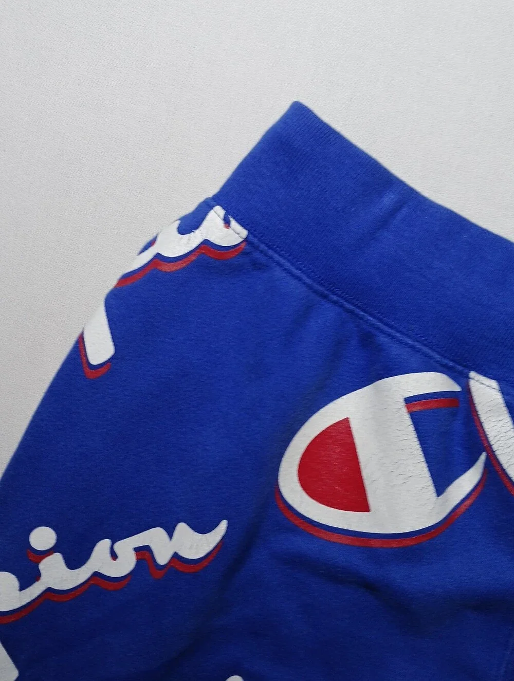 Vintage Champion Mens Reverse Weave Joggers Medium Blue Dropshadow Print P3700 - Picture 8 of 13